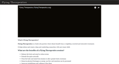 Desktop Screenshot of flyingtherapeutics.org