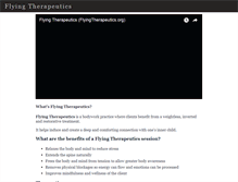 Tablet Screenshot of flyingtherapeutics.org